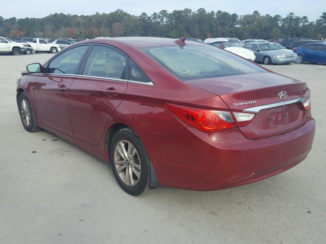 5NPEB4AC9BH282497 - 2011 HYUNDAI SONATA GLS RED photo 3