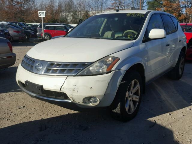 JN8AZ08W67W621063 - 2007 NISSAN MURANO SL WHITE photo 2