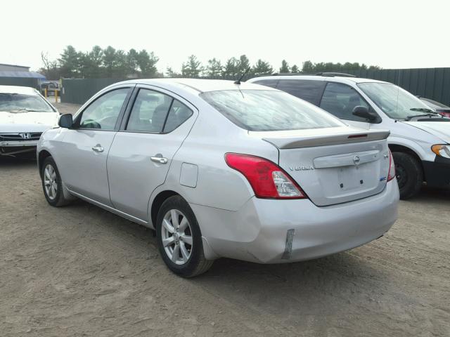 3N1CN7AP9EL815782 - 2014 NISSAN VERSA S SILVER photo 3