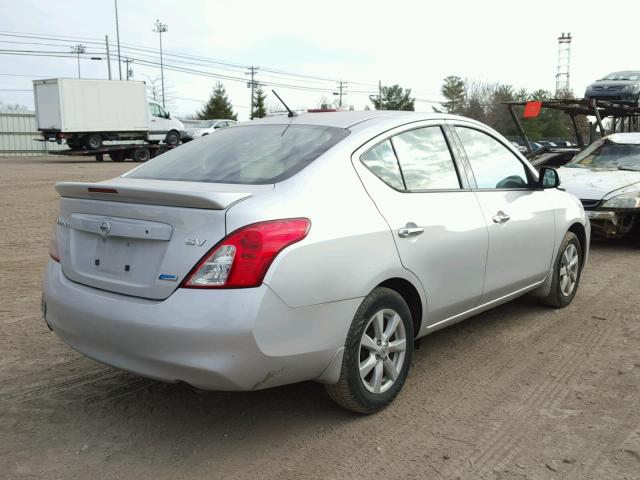 3N1CN7AP9EL815782 - 2014 NISSAN VERSA S SILVER photo 4