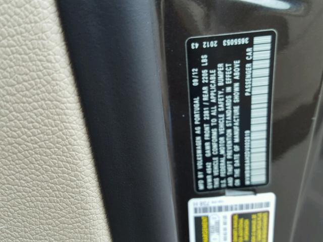 WVWBW8AH2DV002819 - 2013 VOLKSWAGEN EOS KOMFOR ყავისფერი ფოტო 10