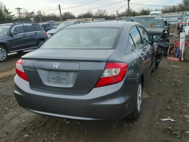 19XFB2F58CE388870 - 2012 HONDA CIVIC LX GRAY photo 4