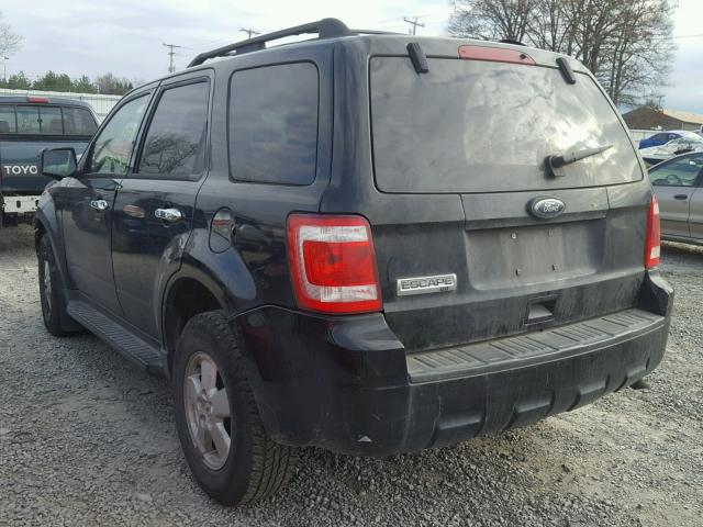 1FMCU0D79AKA52690 - 2010 FORD ESCAPE XLT BLACK photo 3