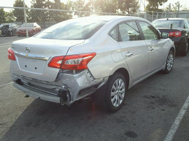 3N1AB7AP1GY223640 - 2016 NISSAN SENTRA S SILVER photo 4