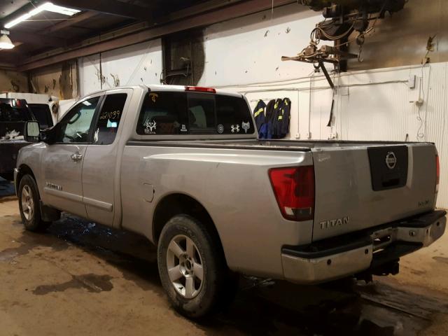 1N6BA06B76N575235 - 2006 NISSAN TITAN XE SILVER photo 3