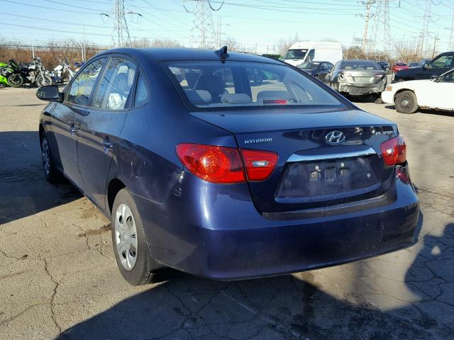 KMHDU4AD0AU197983 - 2010 HYUNDAI ELANTRA BL BLUE photo 3