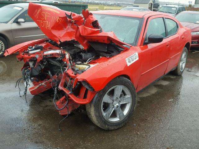 2B3KA43G77H890509 - 2007 DODGE CHARGER SE RED photo 2