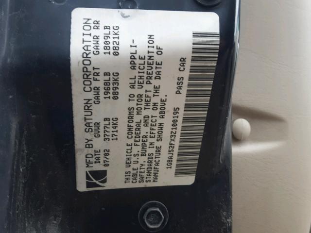 1G8AJ52FX3Z100195 - 2003 SATURN ION LEVEL TAN photo 10