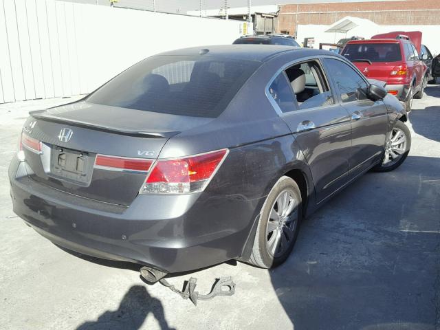 1HGCP3F86BA027046 - 2011 HONDA ACCORD EXL GRAY photo 4