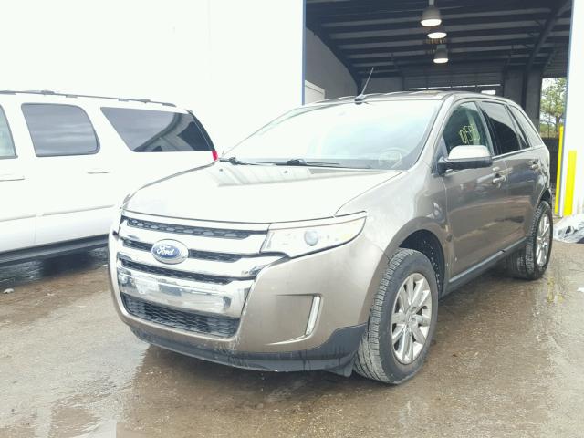 2FMDK3KC4DBC44352 - 2013 FORD EDGE LIMIT GRAY photo 2