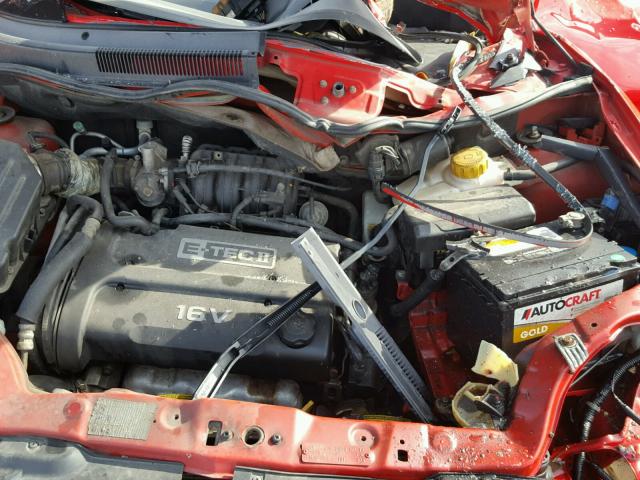 KL1TD52664B202553 - 2004 CHEVROLET AVEO RED photo 7