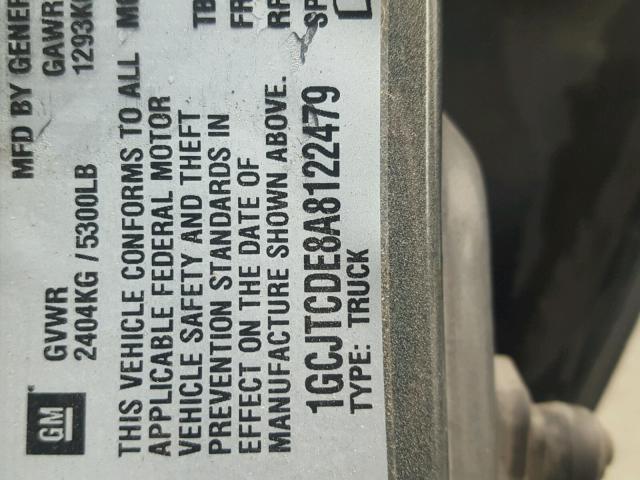 1GCJTCDE8A8122479 - 2010 CHEVROLET COLORADO L GRAY photo 10