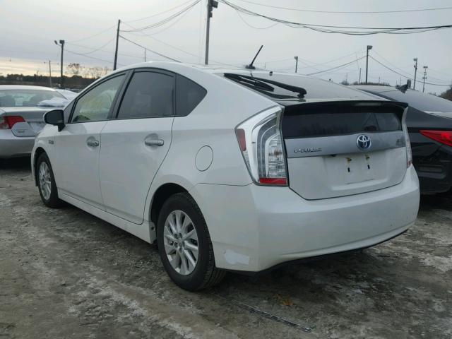 JTDKN3DPXC3029396 - 2012 TOYOTA PRIUS PLUG WHITE photo 3