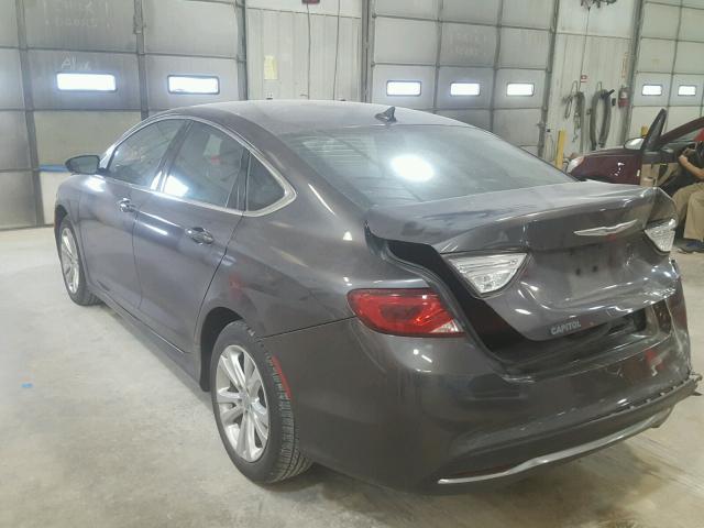 1C3CCCAB0FN715902 - 2015 CHRYSLER 200 LIMITE GRAY photo 3