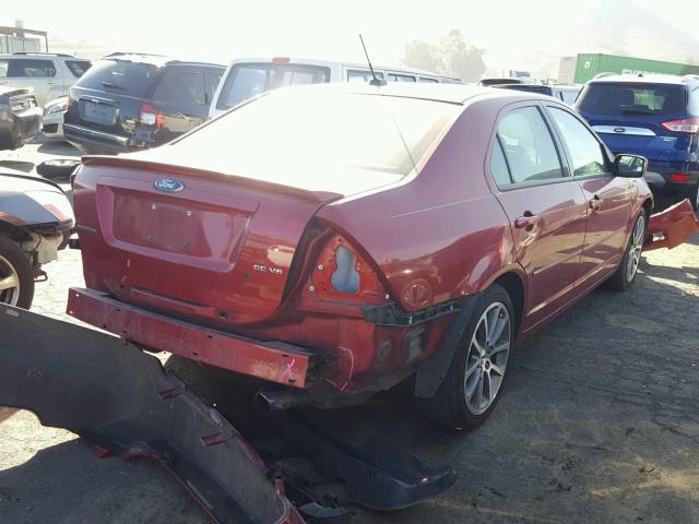 3FAHP07118R222917 - 2008 FORD FUSION SE RED photo 4