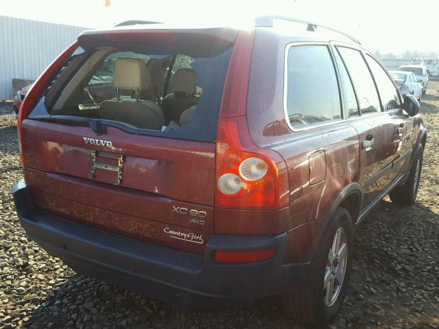 YV1CZ59H941094768 - 2004 VOLVO XC90 BURGUNDY photo 4