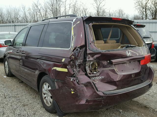 5FNRL38438B115289 - 2008 HONDA ODYSSEY EX PURPLE photo 3