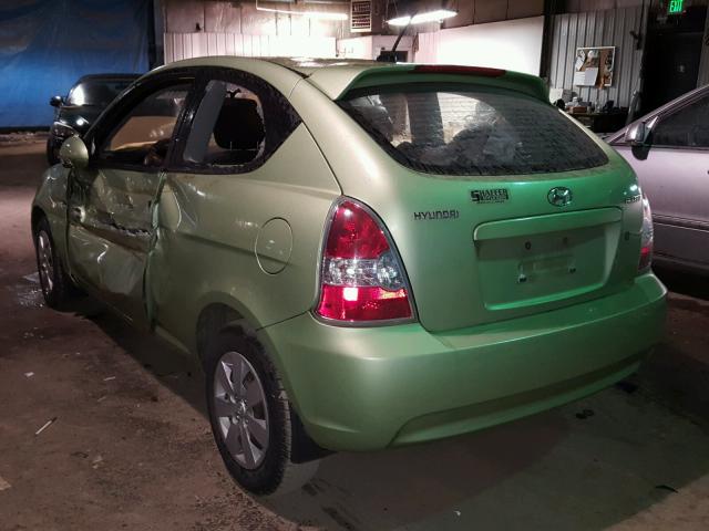 KMHCM36C39U124320 - 2009 HYUNDAI ACCENT GS GREEN photo 3