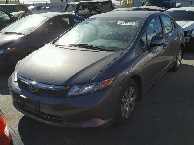 19XFB2F51CE076616 - 2012 HONDA CIVIC LX GRAY photo 2