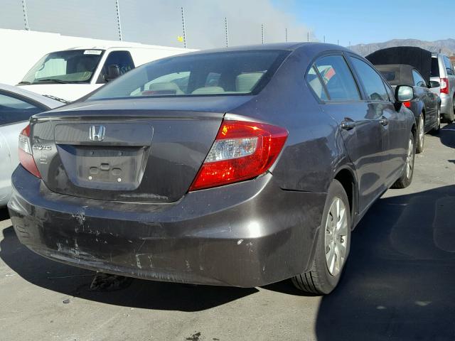 19XFB2F51CE076616 - 2012 HONDA CIVIC LX GRAY photo 4