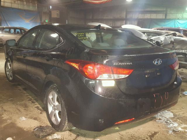 5NPDH4AE9DH373056 - 2013 HYUNDAI ELANTRA GL BLACK photo 3