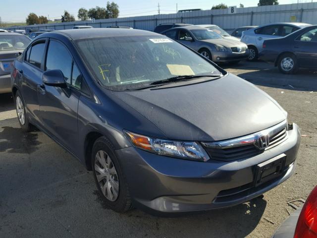 2HGFB2F56CH606651 - 2012 HONDA CIVIC LX GRAY photo 1