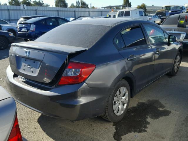 2HGFB2F56CH606651 - 2012 HONDA CIVIC LX GRAY photo 4