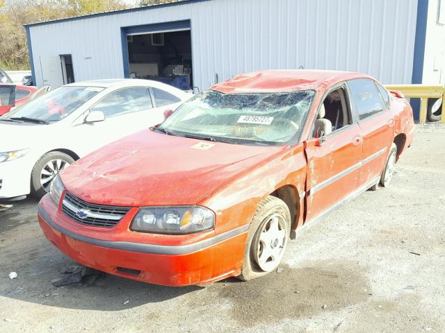 2G1WF52E149102121 - 2004 CHEVROLET IMPALA RED photo 2