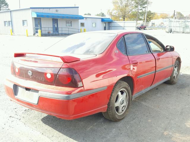 2G1WF52E149102121 - 2004 CHEVROLET IMPALA RED photo 4