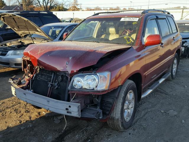 JTEGF21A920042147 - 2002 TOYOTA HIGHLANDER RED photo 2