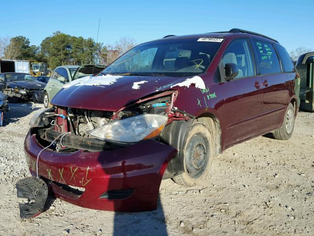 5TDZK23C19S276748 - 2009 TOYOTA SIENNA CE RED photo 2