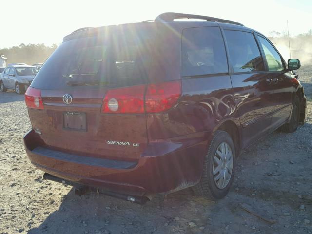 5TDZK23C19S276748 - 2009 TOYOTA SIENNA CE RED photo 4