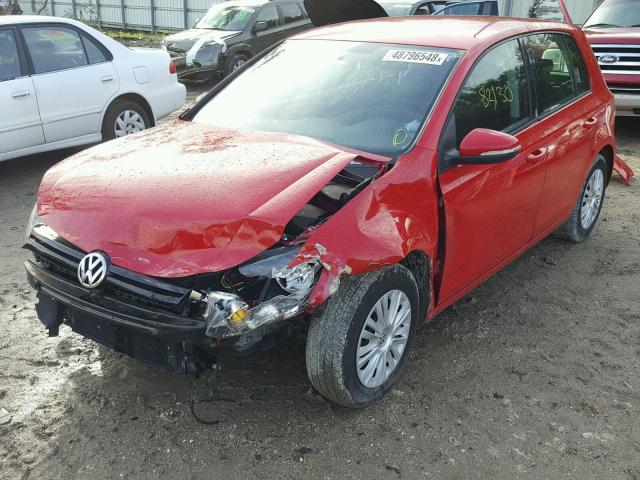 WVWDB7AJ6CW330819 - 2012 VOLKSWAGEN GOLF RED photo 2