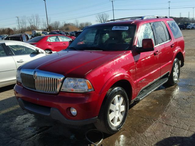 5LMEU88H45ZJ25565 - 2005 LINCOLN AVIATOR RED photo 2