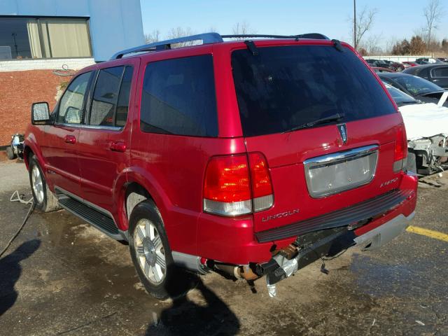 5LMEU88H45ZJ25565 - 2005 LINCOLN AVIATOR RED photo 3