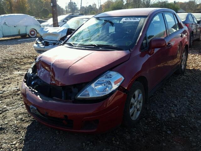 3N1BC1AP7AL374274 - 2010 NISSAN VERSA S RED photo 2