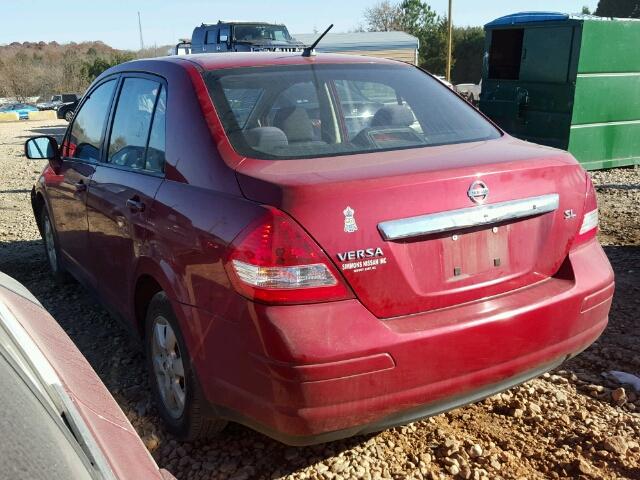 3N1BC1AP7AL374274 - 2010 NISSAN VERSA S RED photo 3