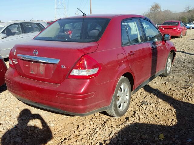 3N1BC1AP7AL374274 - 2010 NISSAN VERSA S RED photo 4