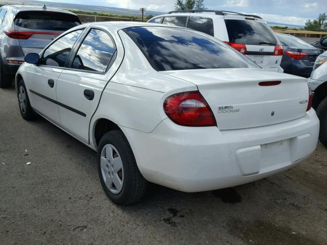 1B3ES26C95D150865 - 2005 DODGE NEON BASE WHITE photo 3