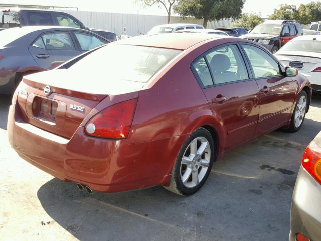 1N4BA41E84C846653 - 2004 NISSAN MAXIMA SE MAROON photo 4