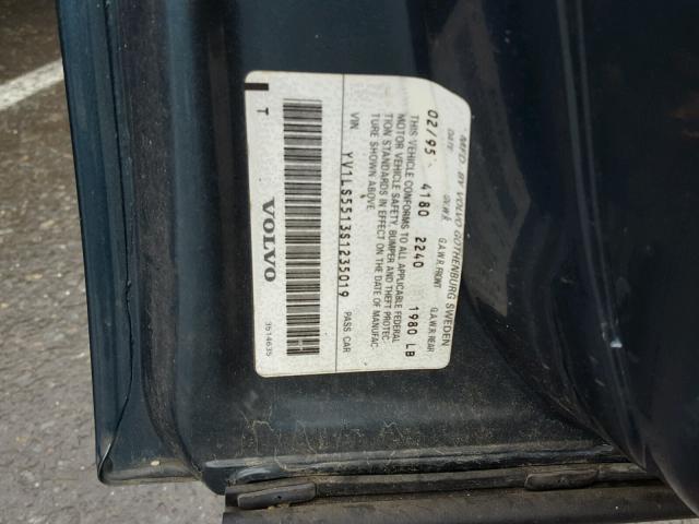 YV1LS5513S1235019 - 1995 VOLVO 850 BASE GREEN photo 10