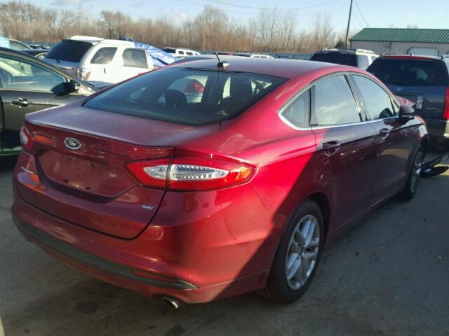 3FA6P0H77DR138928 - 2013 FORD FUSION SE RED photo 4