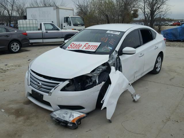 3N1AB7AP0EY245786 - 2014 NISSAN SENTRA S WHITE photo 2