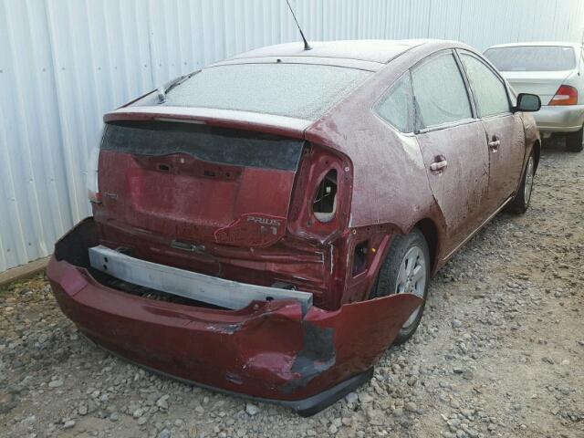 JTDKB20U357037124 - 2005 TOYOTA PRIUS MAROON photo 4