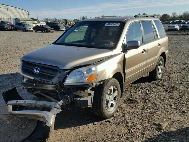 5FNYF18575B006734 - 2005 HONDA PILOT EXL BEIGE photo 2