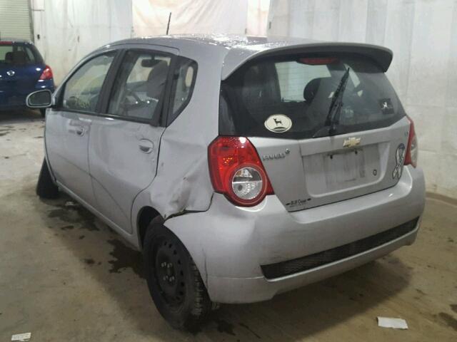 KL1TG6DE1AB096865 - 2010 CHEVROLET AVEO LT SILVER photo 3