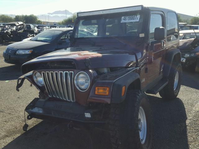 1J4FA49S71P306151 - 2001 JEEP WRANGLER / MAROON photo 2