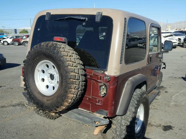 1J4FA49S71P306151 - 2001 JEEP WRANGLER / MAROON photo 4