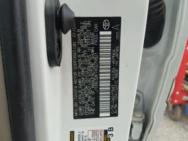 JTDBE32K740279821 - 2004 TOYOTA CAMRY LE თეთრი ფოტო 10