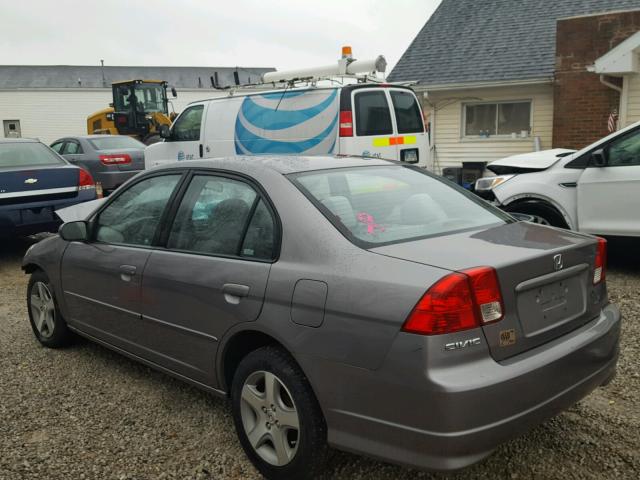 1HGES26775L018969 - 2005 HONDA CIVIC EX GRAY photo 3